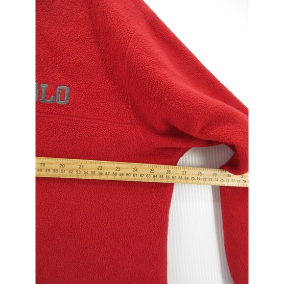VINTAGE Ralph Lauren Polo Sweatshirt XL Fleece Pile 1/4 Zip Boxy 90s * - Picture 6 of 11